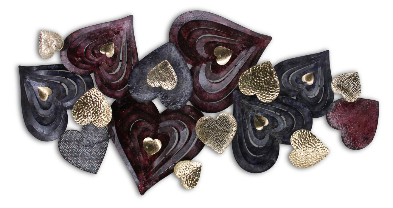 Metal Wall Decor Hearts - Dark Gray