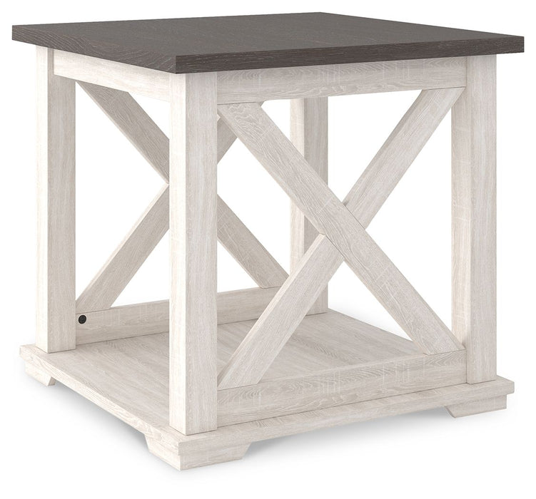 Dorrinson - White / Black / Gray - Square End Table