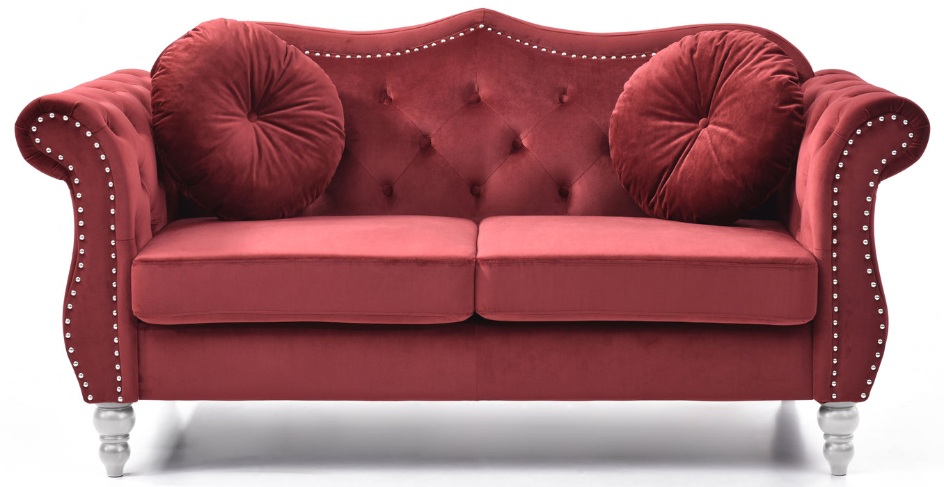 Glory Furniture Hollywood Loveseat, Burgundy