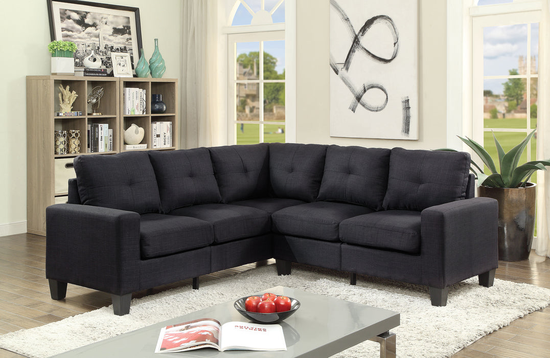 Glory Furniture Newbury Sectional - Black - Fabric