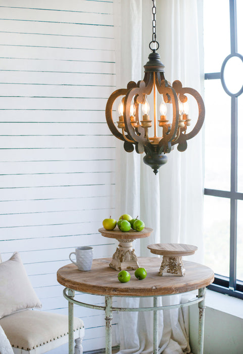 Cake Stand, Wood Cake Plate With Magnesium Base - Cream / Brown