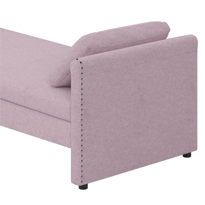 Modern Upholstered Chaise Lounger Daybed With Pillows Small Single Daybed, No Mattress Needed