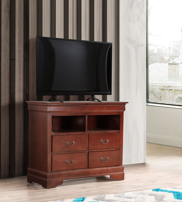 Glory Furniture Louis Phillipe TV Media Chest, Cherry