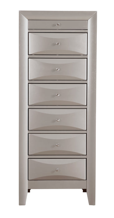 Glory Furniture Marilla 7 Drawer Lingerie Chest, Silver Champagne