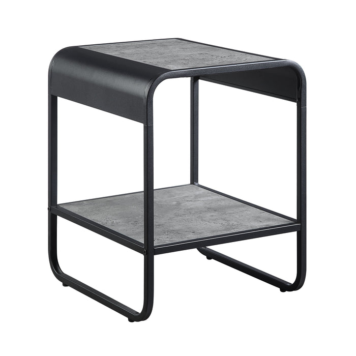 Raziela - End Table - Concrete Gray / Black