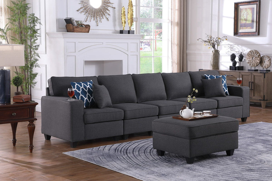 Cooper - Linen 5 Seater Sofa Set