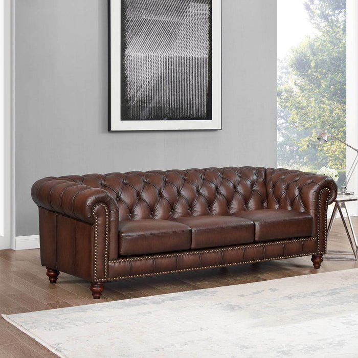 Alton Bay - Top Grain Leather Sofa Couch - Brown