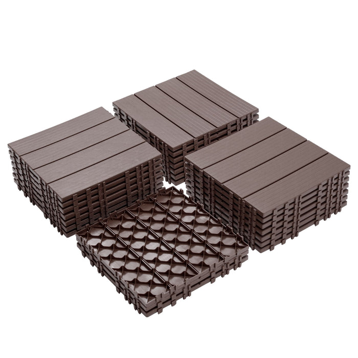 Plastic Interlocking Deck Tiles, Patio Flooring Outdoor Waterproof All Weather Use For Garden Poolside Front / Back Yard