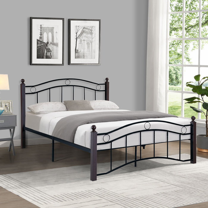 Full Metal Bed Frame With Headboard And Footboard - Black