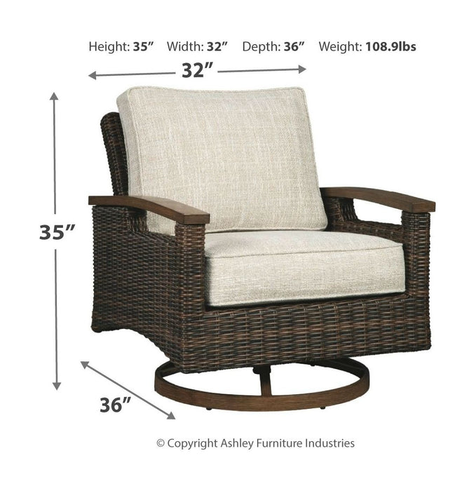 Paradise Trail - Medium Brown - 5 Pc. - Conversation Set With 4 Swivel Lounge Chairs