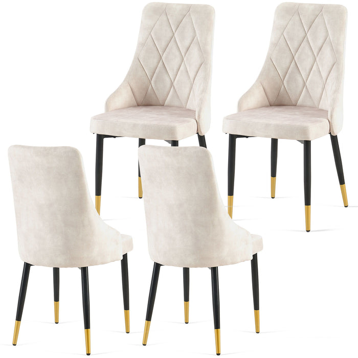 Dining Chairs Living Room Chair Modern Kitchen Armless Side Chair (Set of 4) - Beige