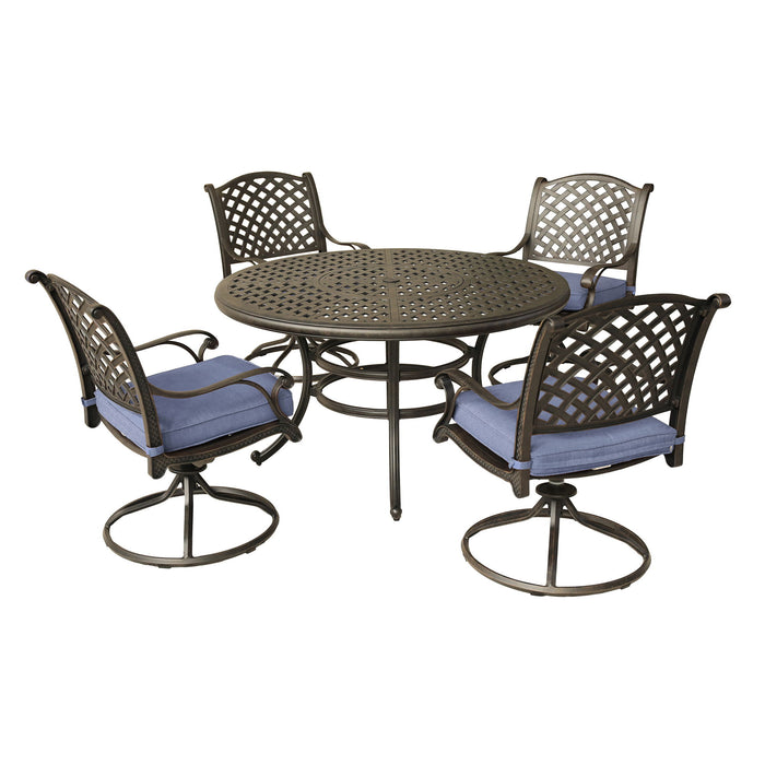 Round 4 Person 51.97" Long Dining Set With Cushions
