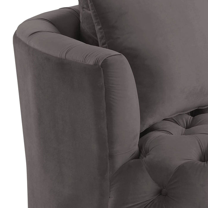 Zunyas - Velvet Accent Chair With Swivel