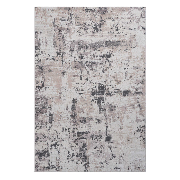 5' x 7' Abstract Non-Shedding Living Room Bedroom Dining Home Office Stylish And Stain Resistant Area Rug - Cream / Brown