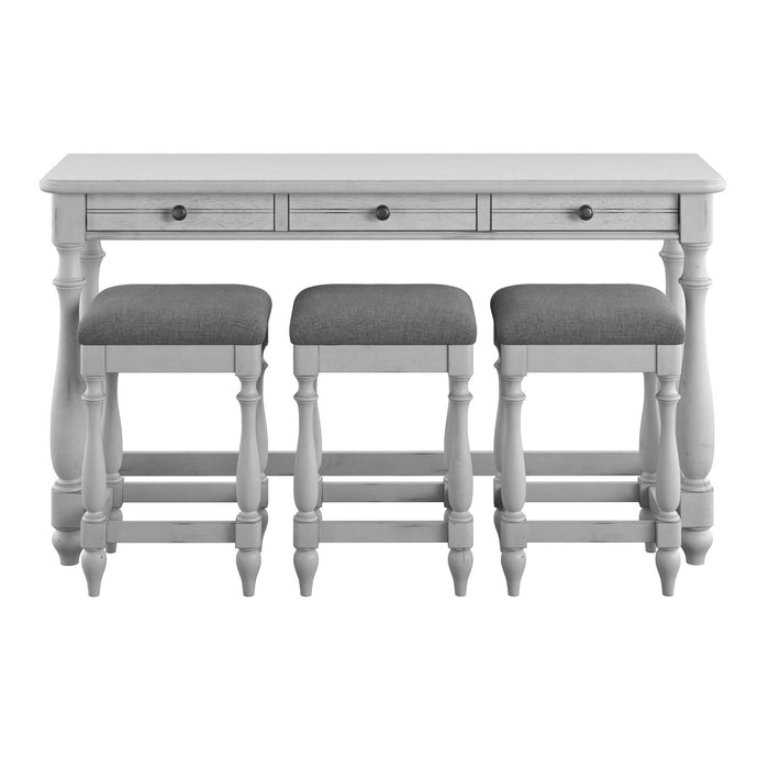 Mariano - Sofa Table With Three Stools - Gray