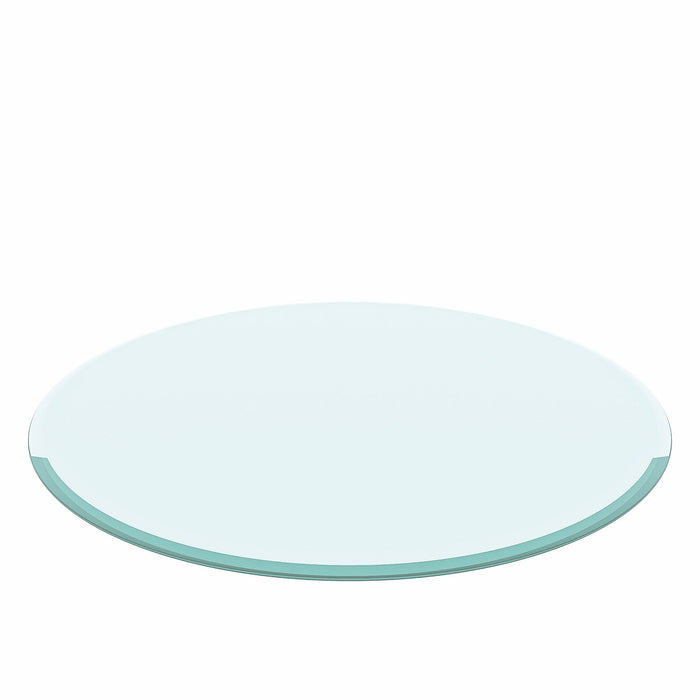 Round Tempered Glass Table Top Glass Thick Beveled Polished Edge