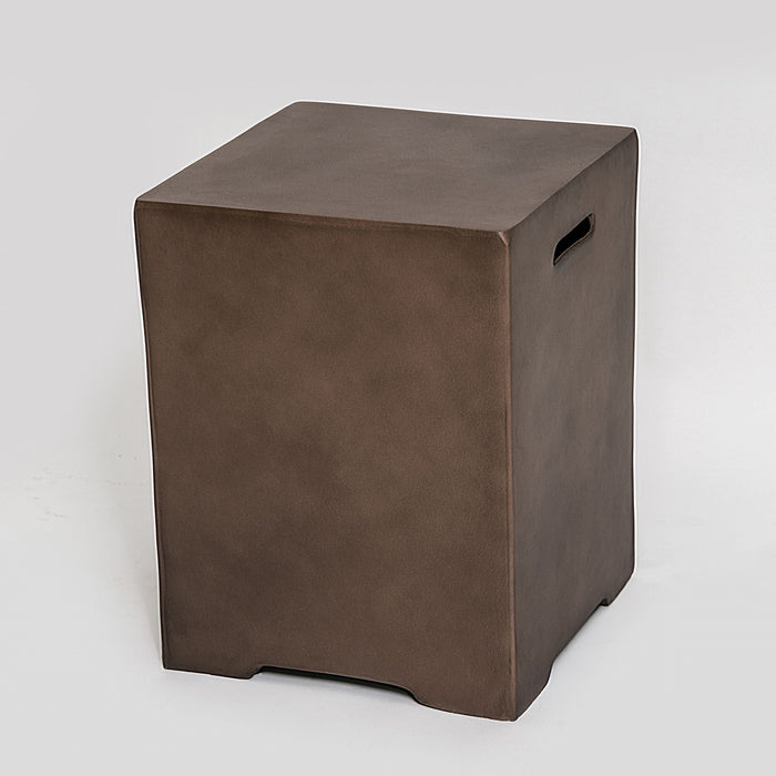 Outdoor Propane Tank Cover Gas Tank Holder Hideaway Side Table Outdoor Concrete Corner Table - Brown