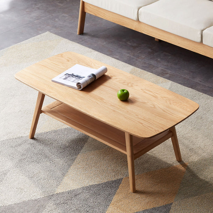 Low Coffee Table With Storage Shelf