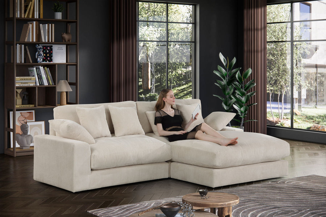 Mystic - Corduroy Reversible Sectional Sofa Chaise