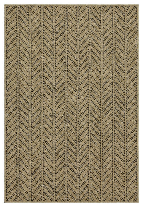 Earth - 2'7" X 7'3" Indoor / Outdoor Area Rug - Natural / Black