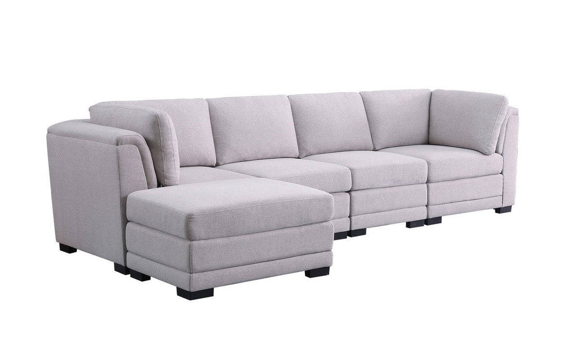 Kristin - Linen Reversible Sectional Sofa With Ottoman