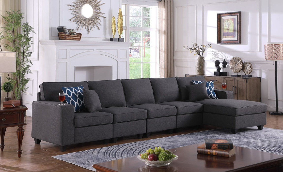 Cooper - Linen 5 Piece Sectional Sofa