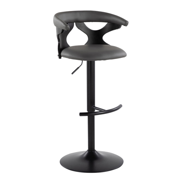 Gardenia - Contemporary Adjustable Barstool With Swivel With Rounded T Footrest (Set of 2)