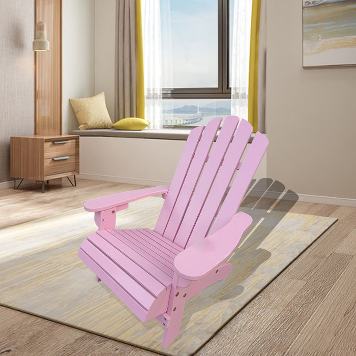 Outdoor Or Indoor Wood Children Adirondack Chair, Pink