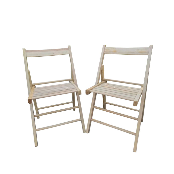 Folding Chair (Set of 2) - Foldable Style - Natural