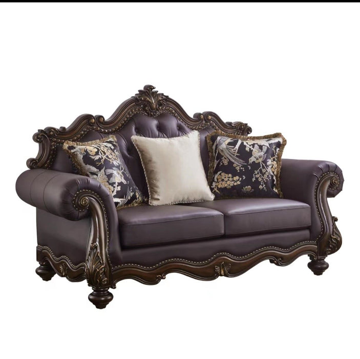 Nora - Sofa And Loveseat - Dark Brown