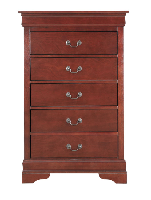 Glory Furniture - Glory Furniture Louisphillipe Chest, Cherry - Particle Board