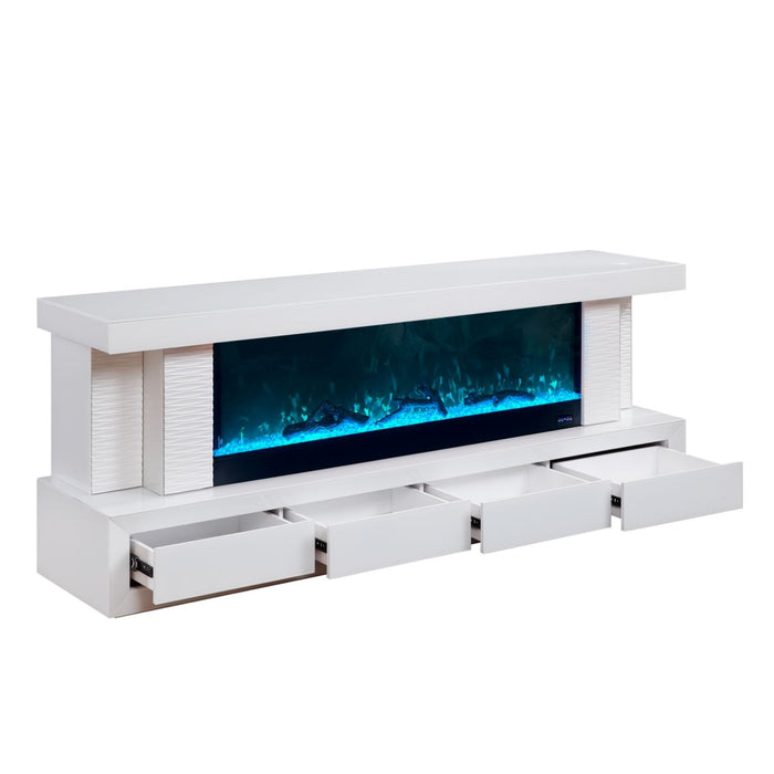 Spencer - TV Stand With Fireplace And Speaker - White