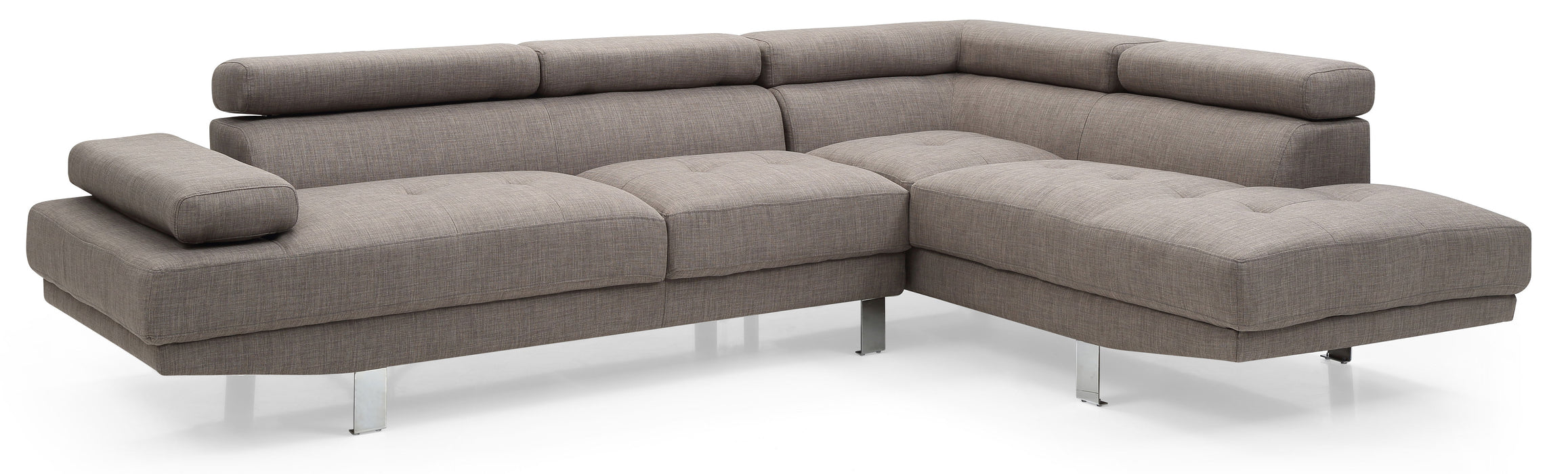 Glory Furniture Riveredge Sectional (2 Boxes), Gray - Fabric