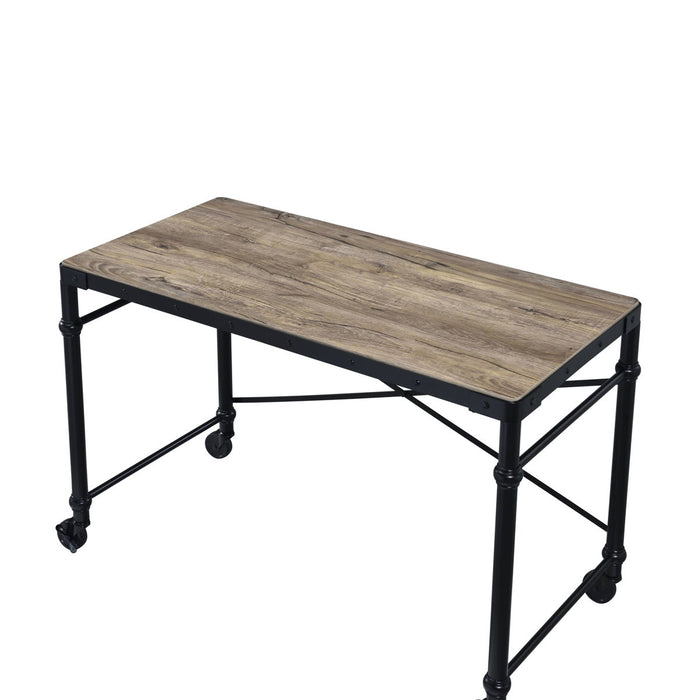 Oklarth - Rustic Writing Desk - Black / Oak