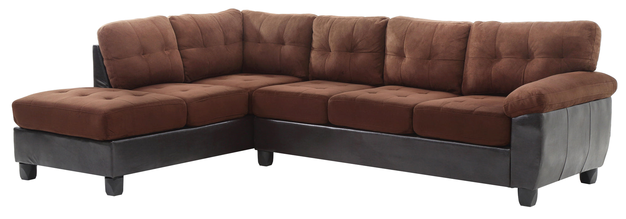 Glory Furniture - Glory Furniture Gallant Sectional, Chocolate - Microfiber