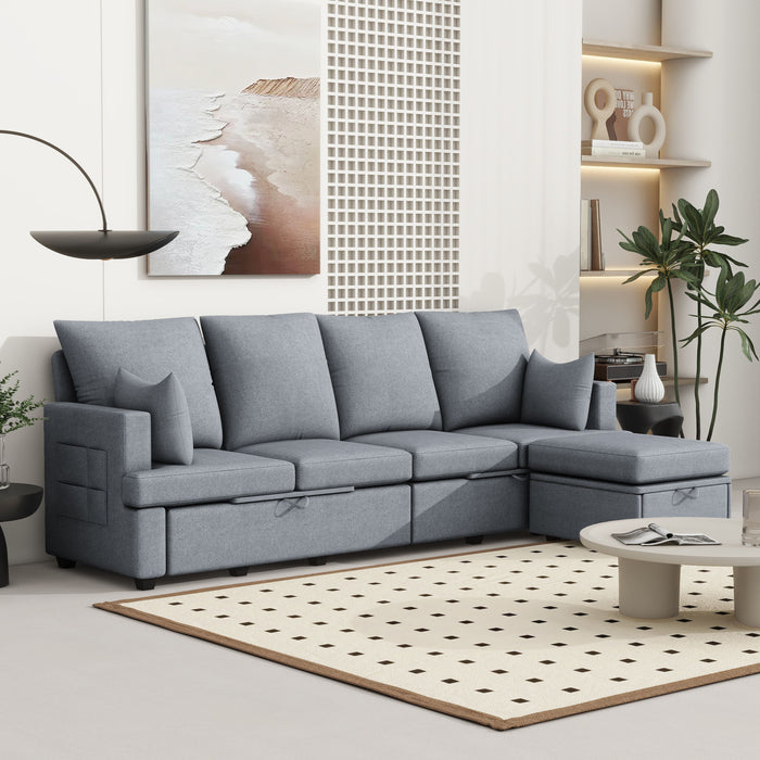 Modern Modular Sofa, Chenile Sectional Couch Set With 2 Pilows Included, Freely Combinable Indoor Funiture For Living Room, Apartment, Office