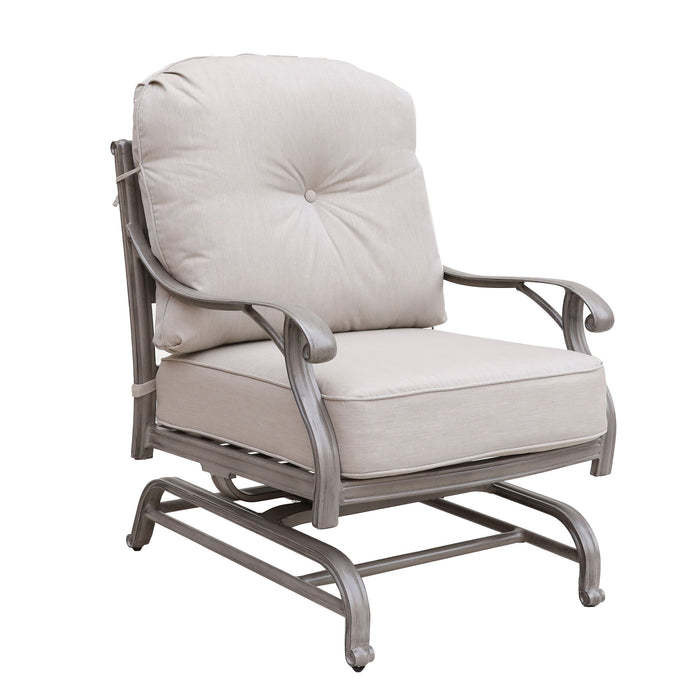 Cast Aluminum Club Motion Chair With Cushion (Set of 2) - Gray
