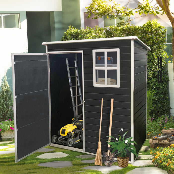 Outdoor Storage Shed Kit Perfect To Store Patio Furniture - Black