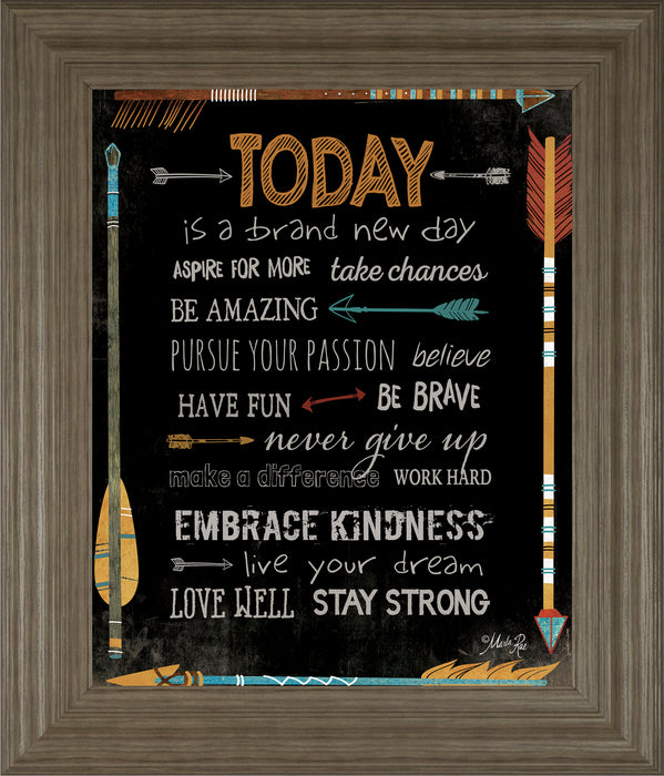 Today Is A Brand New Day By Marla Rae - Framed Print Wall Art - Black