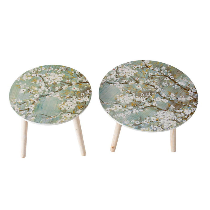 Side Tables (Set of 2) - White / Blue