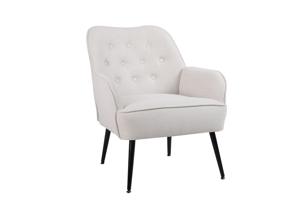 Modern Mid-Century Chair Linen Sherpa Armchair