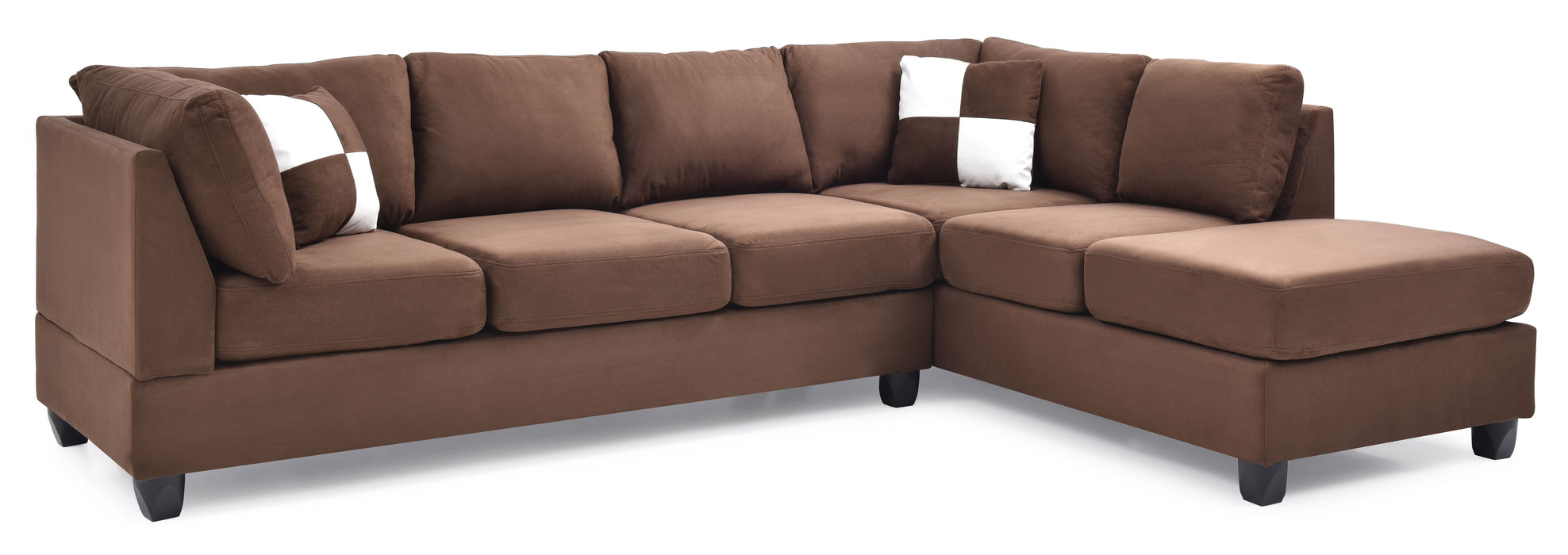 Glory Furniture Malone Sectional (3 Boxes), Chocolate
