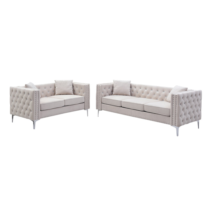 2 Piece Modern Velvet Living Room Set