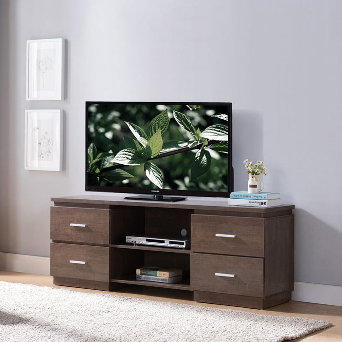 60" TV Stand With 4 Drawers - Walnut Oak