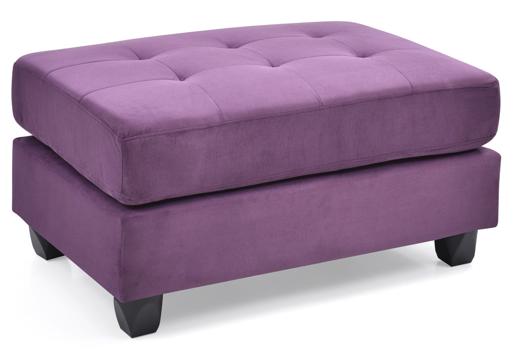 Glory Furniture Malone Ottoman, Purple