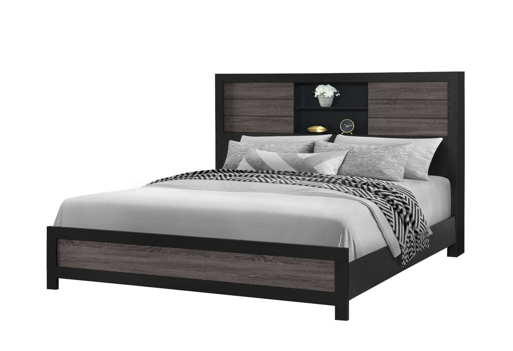 Lisbon - King Bookcase Bed - Gray / Black