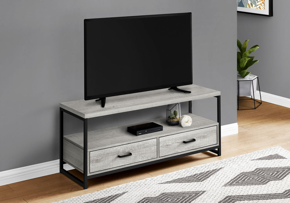 TV Stand, Console, Media Entertainment Center, Storage Drawers, Living Room, Bedroom, Contemporary, Modern - Gray