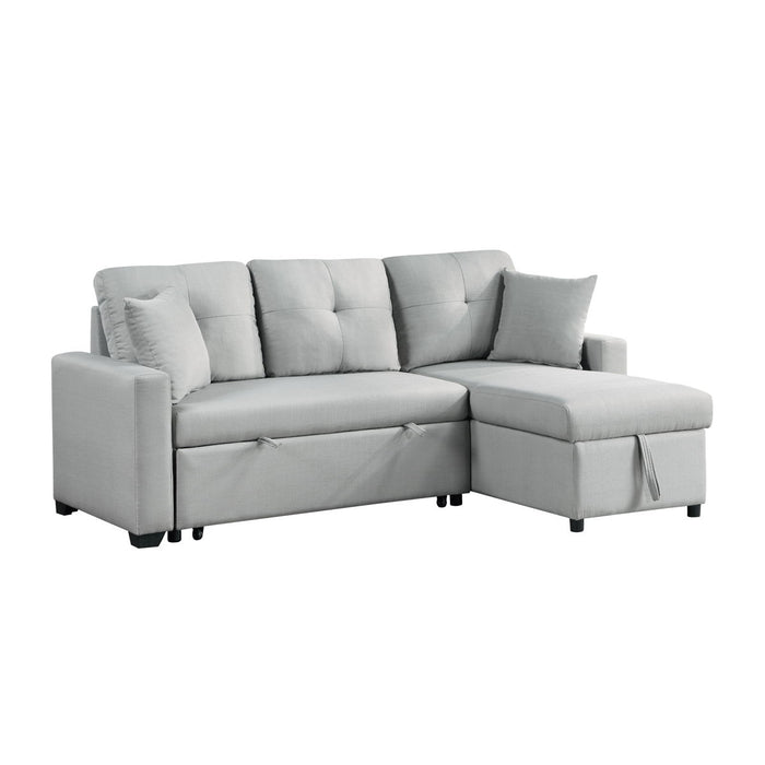 Francine - Linen Reversible Sleeper Sectional Sofa With Storage Chaise