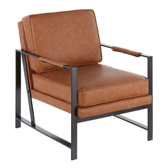 Franklin - Contemporary Arm Chair - Black / Camel