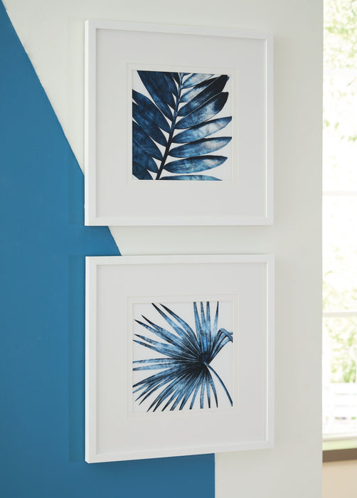 Breelen - Azul / Blanco - Set de decoración de pared (juego de 2)